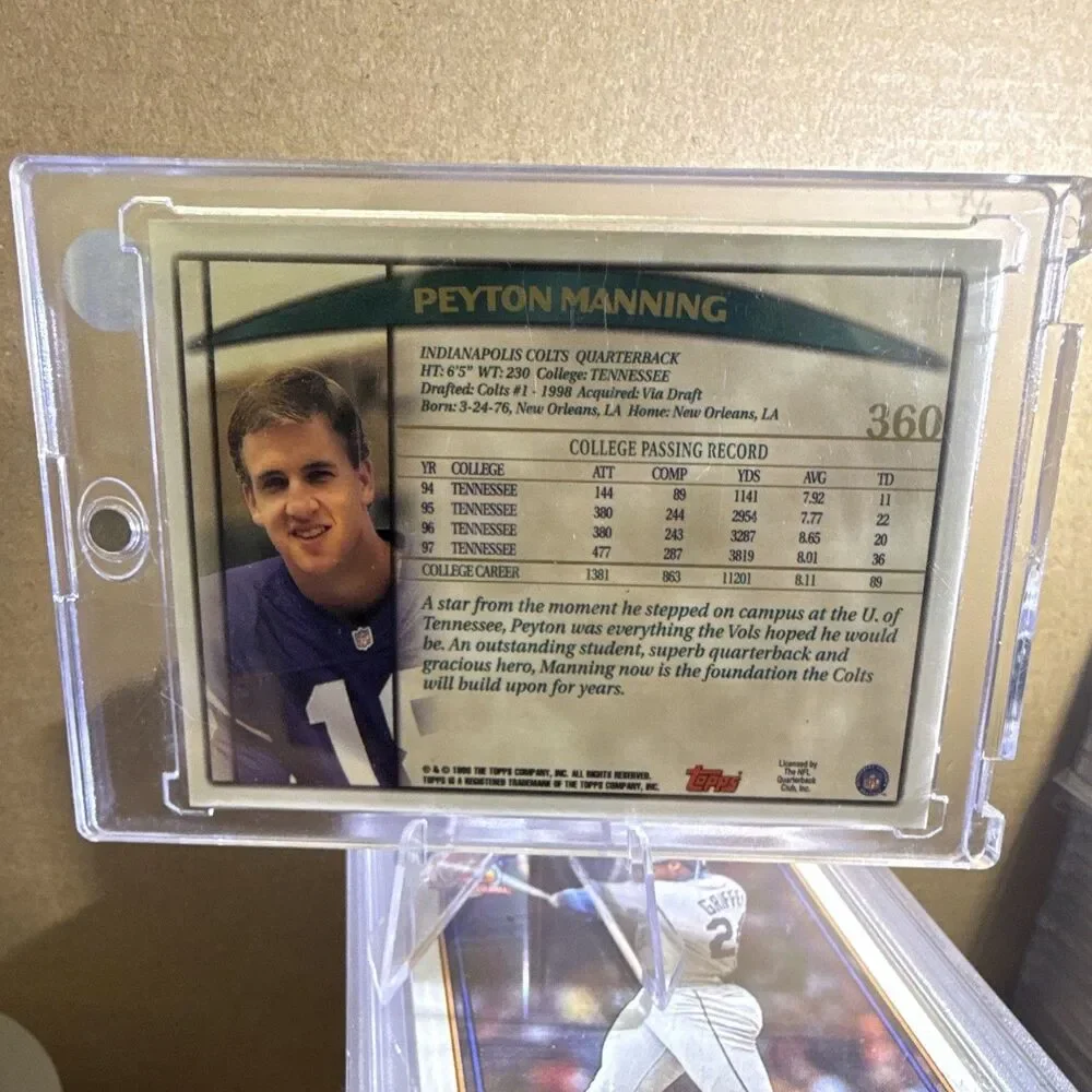 1998 Topps Draft Picks Peyton Manning RC #360 Indianapolis Colts Base